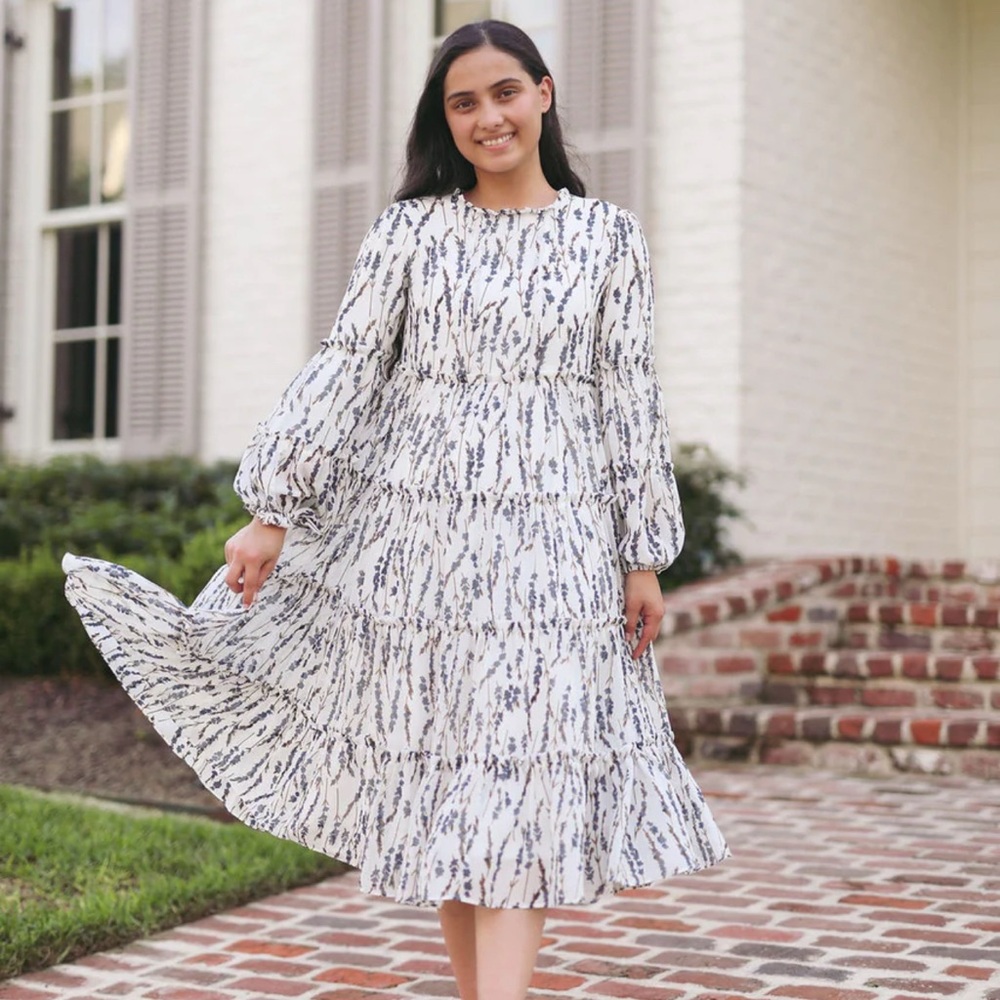 Lost in Blueberry Fields Dainty Jewells Midi Dress